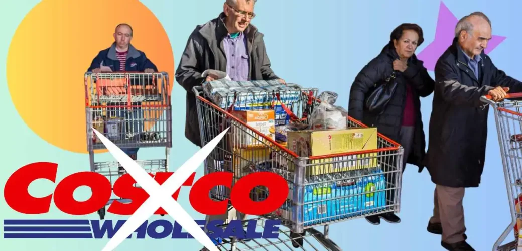 Image of Costco Members with their shopping carts