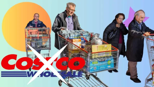 Image of Costco Members with their shopping carts